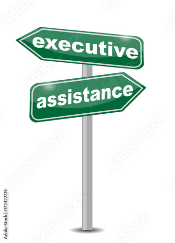 executive assistance signpost illustration design over a white background