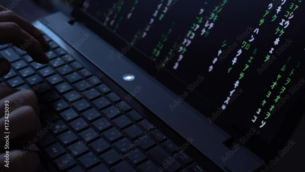 Man Use Laptop Keyboard With Shift With Illumination And Color Matrix