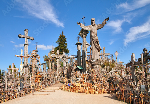 Hill of Crosses is a unique monument of history and religious folk art in Siauliai, Lithuania. photo