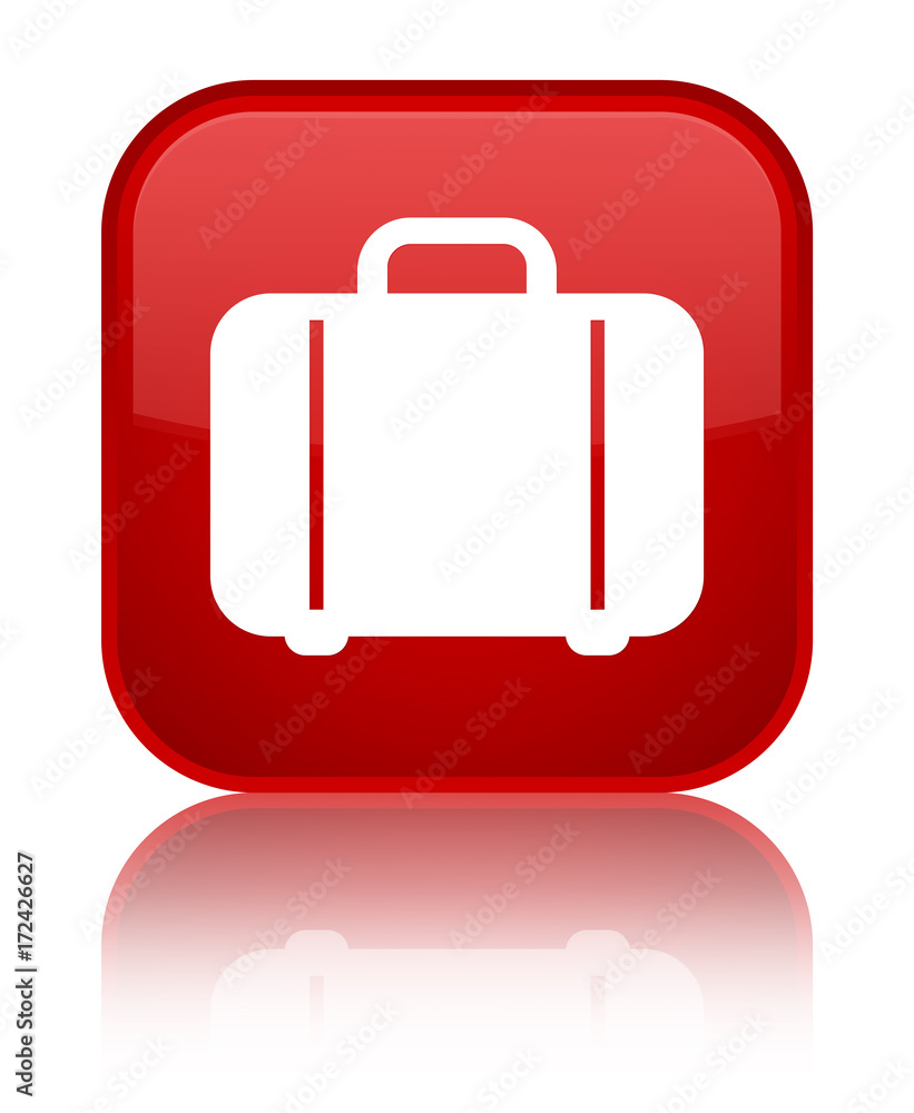 Bag icon special red square button Bag icon special red square button