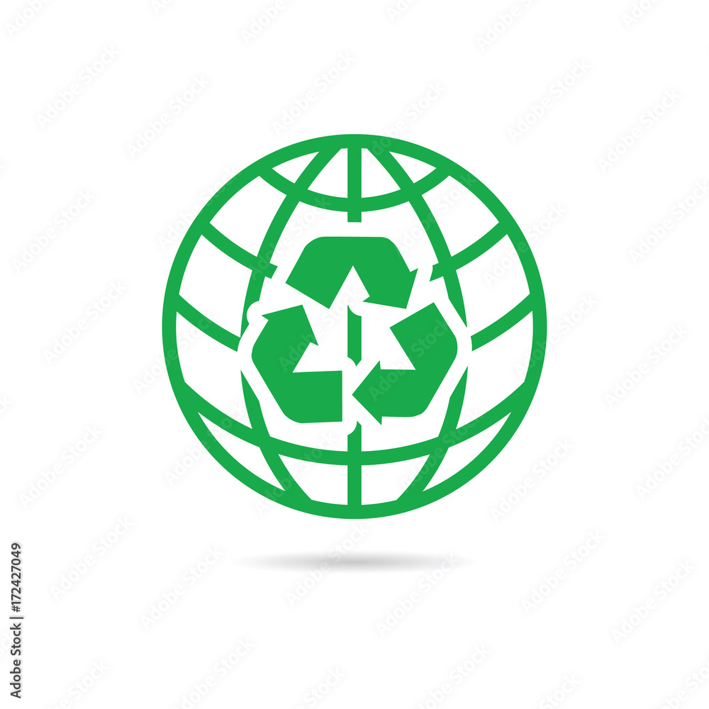 recycling symbol with planet vector illustrations recycling symbol with planet vector illustrations