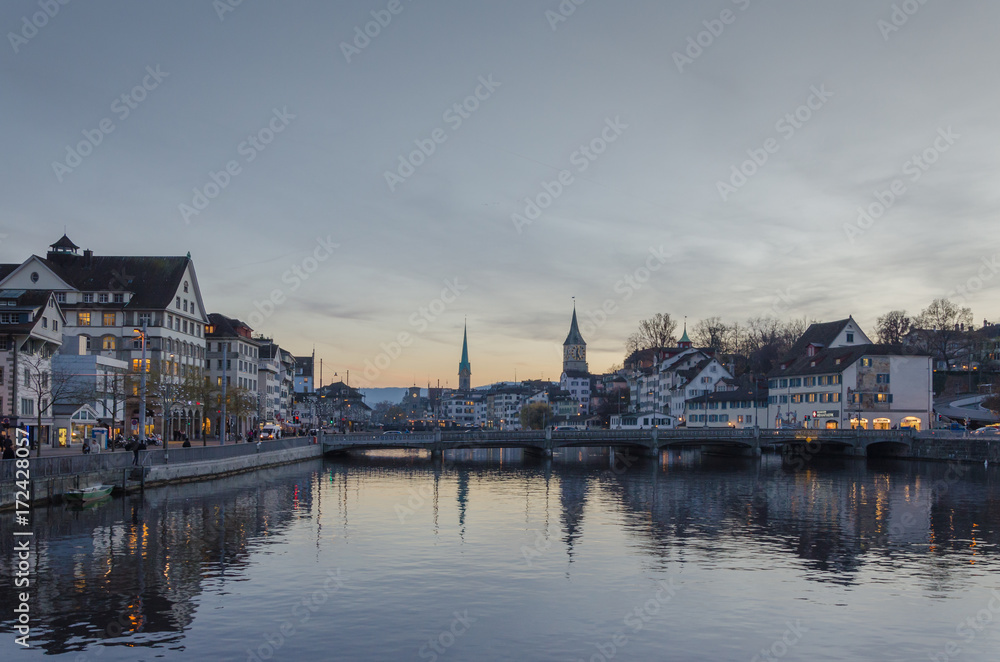 Zurich with Zurichsee lake, Switzerland
