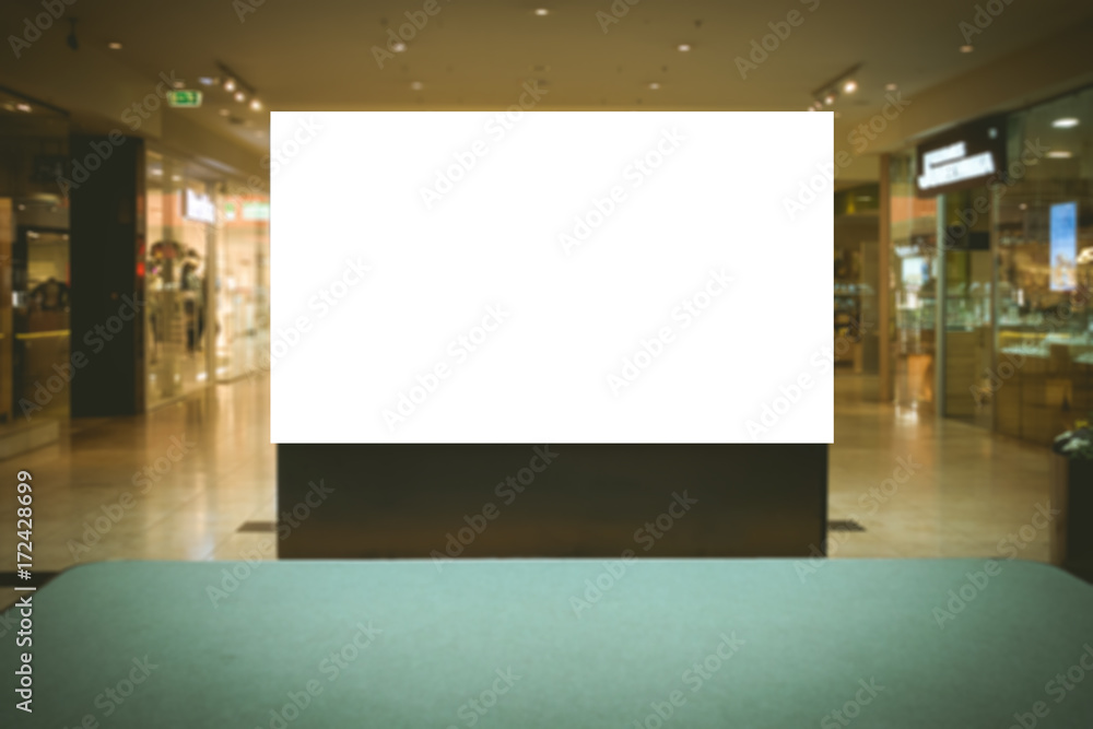 Mock up. Blank billboard, advertising stand in modern shopping mall. Mock up. Blank billboard, advertising stand in modern shopping mall.