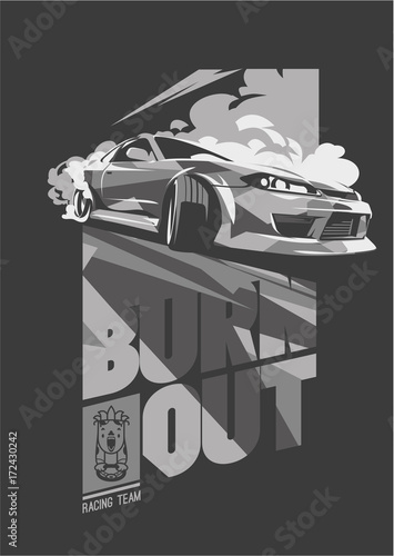 Burnout car, Japanese drift sport, Street racing