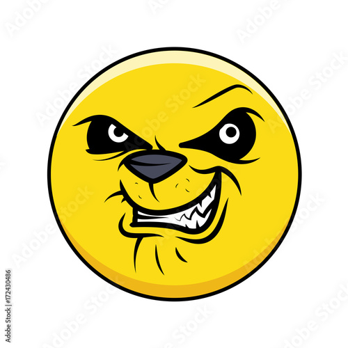 Angry Animal Face Smiley Vector Stock Vector | Adobe Stock