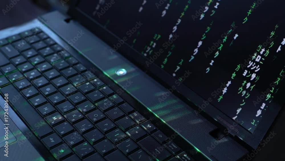 Man Use Laptop Keyboard With Shift With Illumination And Color Matrix Man Use Laptop Keyboard With Shift With Illumination And Color Matrix