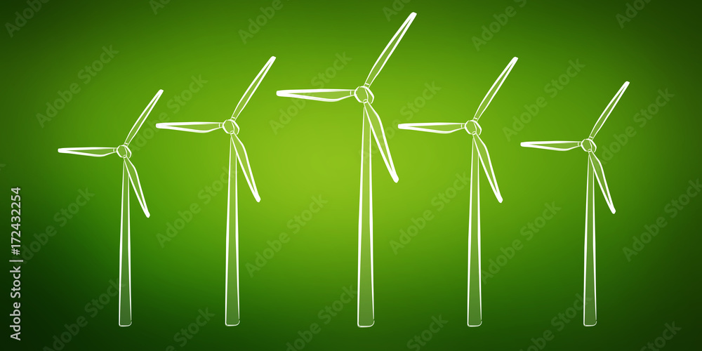 Hand-drawn renewable energy sketch Hand-drawn renewable energy sketch