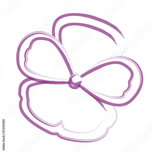 Isolated flower outline on a white background  Vector illustration