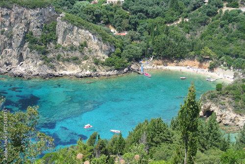 Turquoise water, Paleokastritsa coast Corfou island Greece © AnneSophie