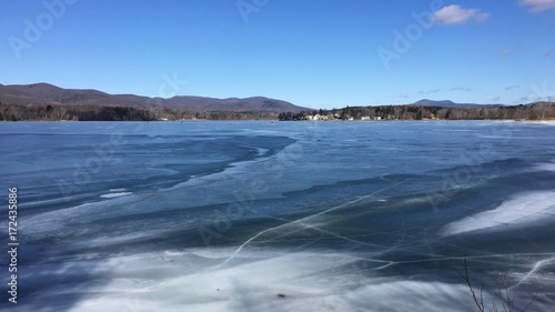 Frozen Onota Lake in Pittsfield, Massachusetts © bleung