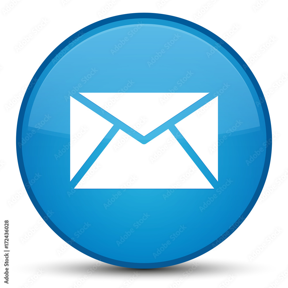 Email icon special cyan blue round button Email icon special cyan blue round button
