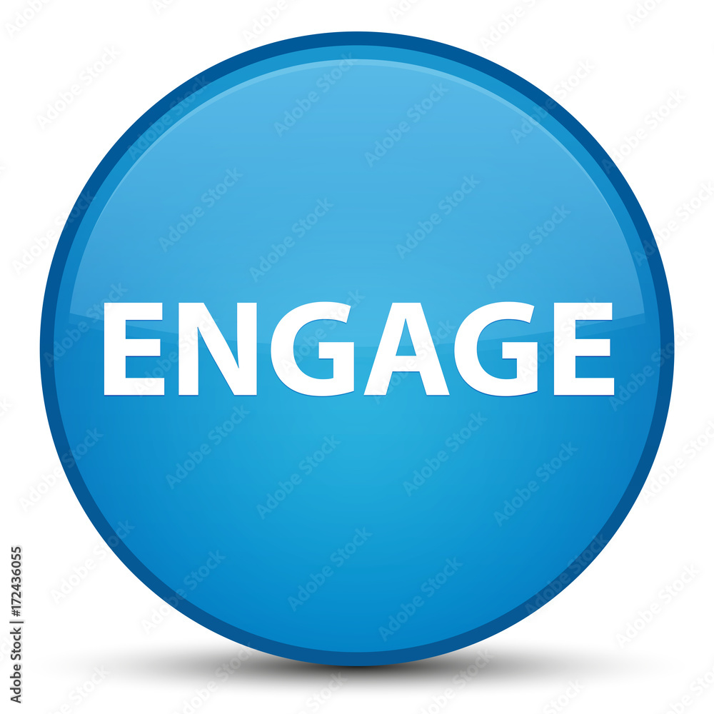 Engage special cyan blue round button Engage special cyan blue round button