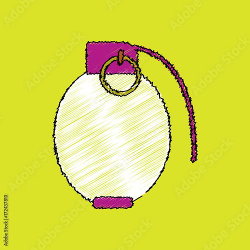 flat shading style icon military hand grenade