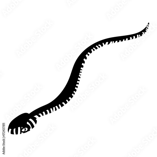 Mamba snake icon, simple style