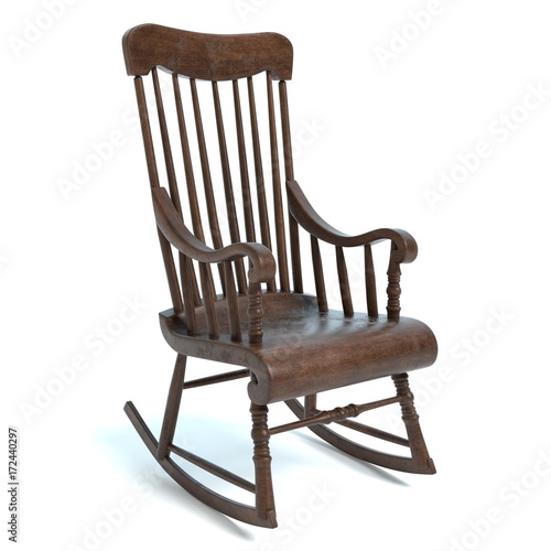 3d illustration of an old rocking chair