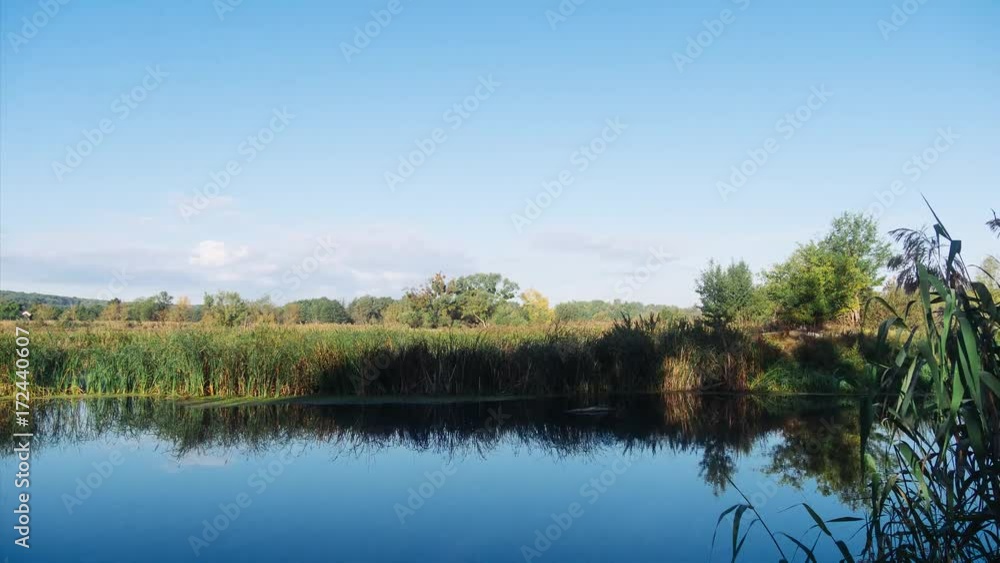 Landscape timelapse of beautiful picturesque sunrise sky over river. 4k UHD Landscape timelapse of beautiful picturesque sunrise sky over river. 4k UHD