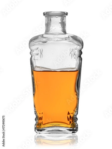 a bottle of strong alcohol on a white background