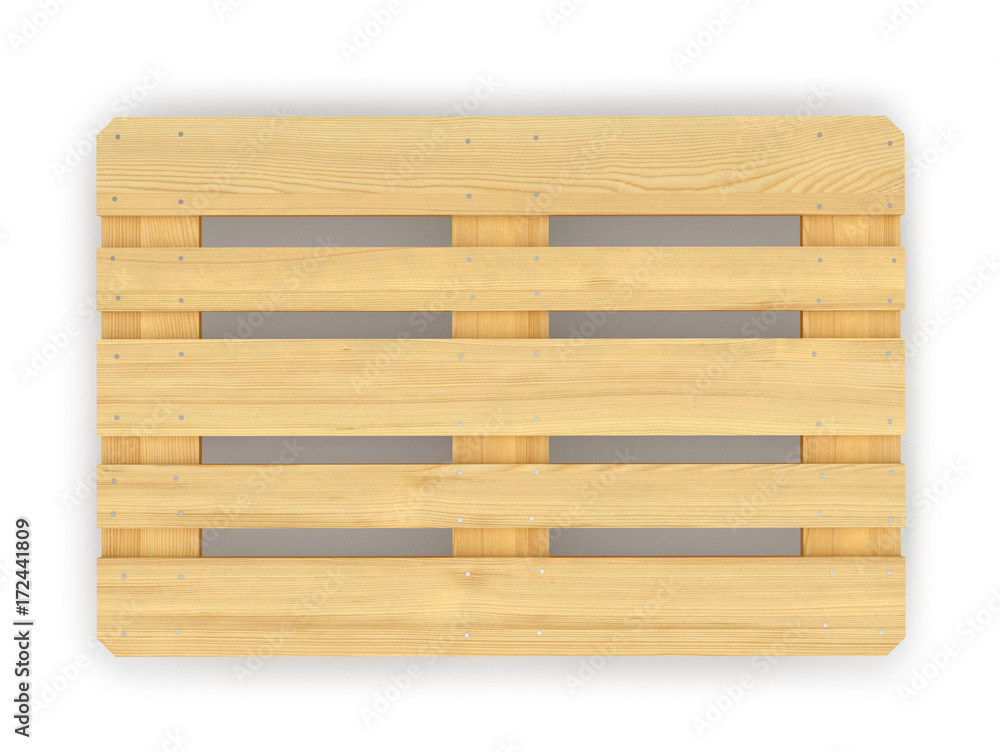 Wooden palette on a white background. Euro pallets. 3D illustration Wooden palette on a white background. Euro pallets. 3D illustration
