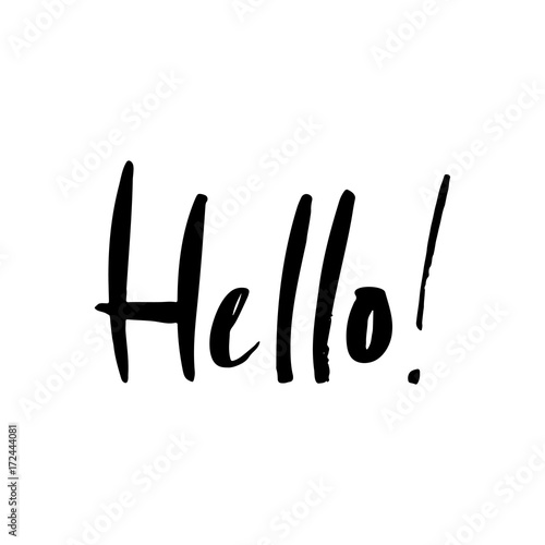 Hand drawn word - Hello. Lettering design for posters, t-shirts, cards, invitations, stickers, banners, advertisement. Vector EPS 10