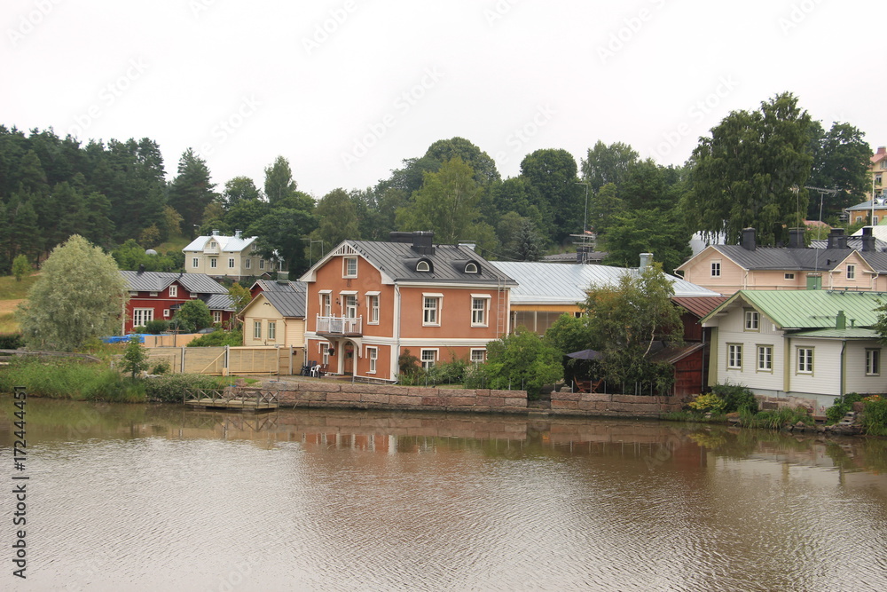 village on the river bank