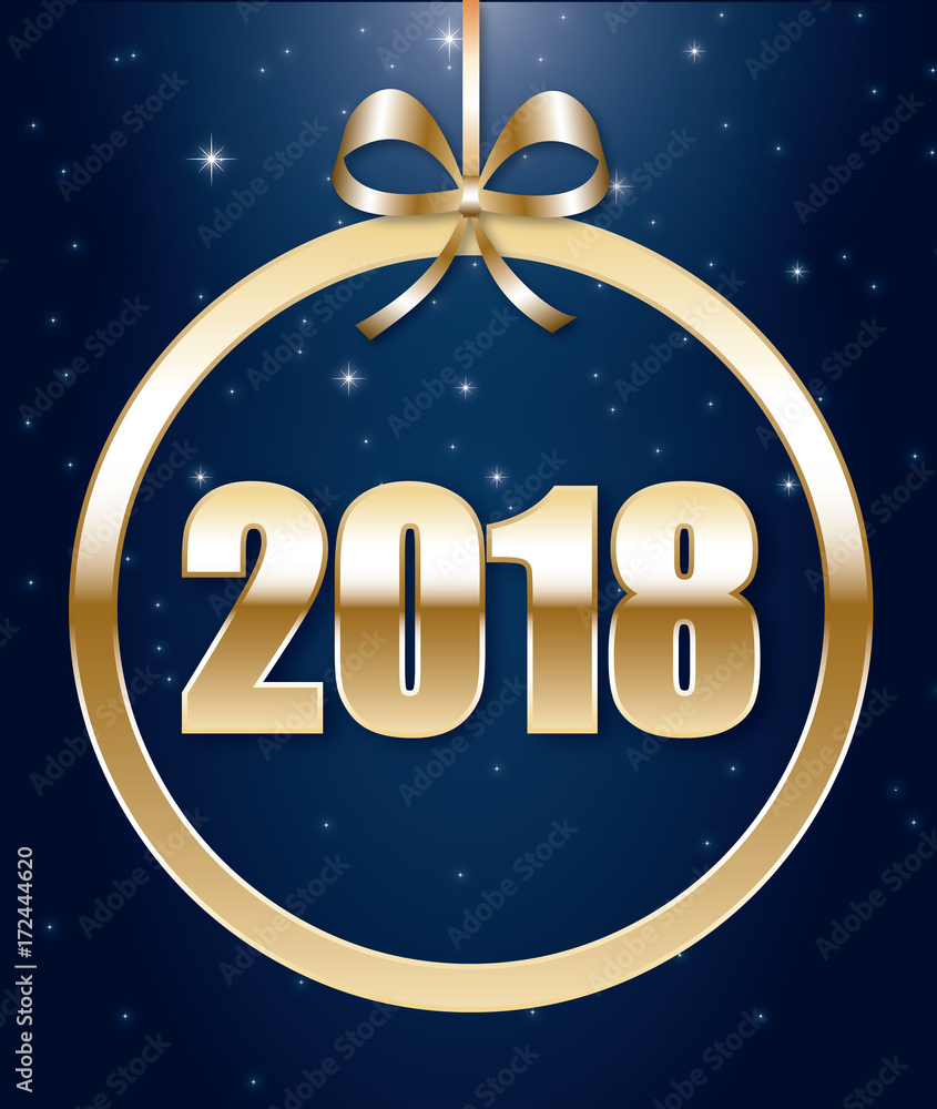 Bonne année 2018 bleue