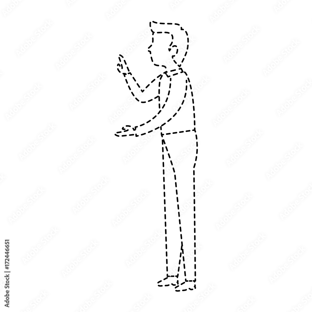 Fototapeta premium successful businessman talking avatar character