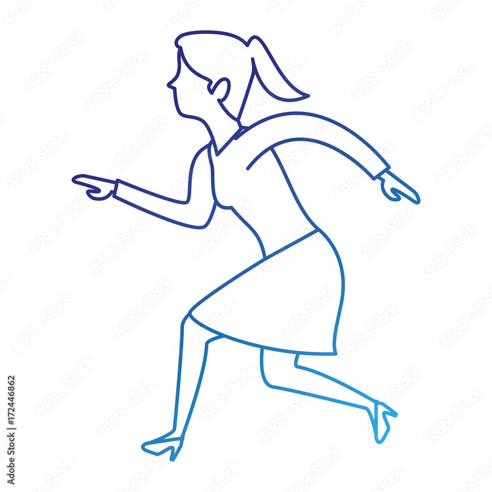 successful businesswoman running avatar character successful businesswoman running avatar character