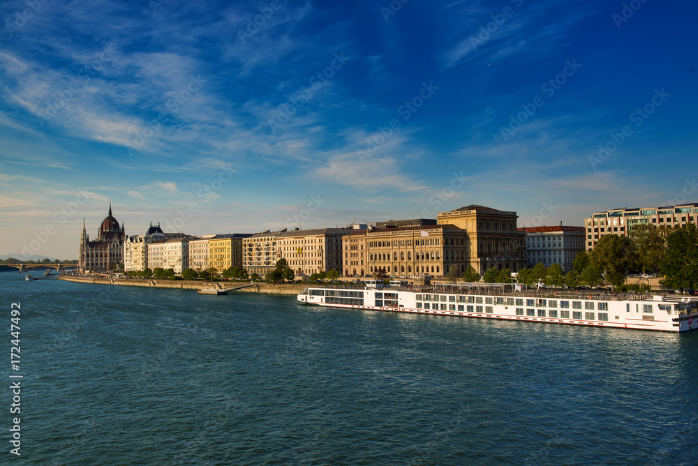 The embankment of the river Danube in Budapest, Hungary