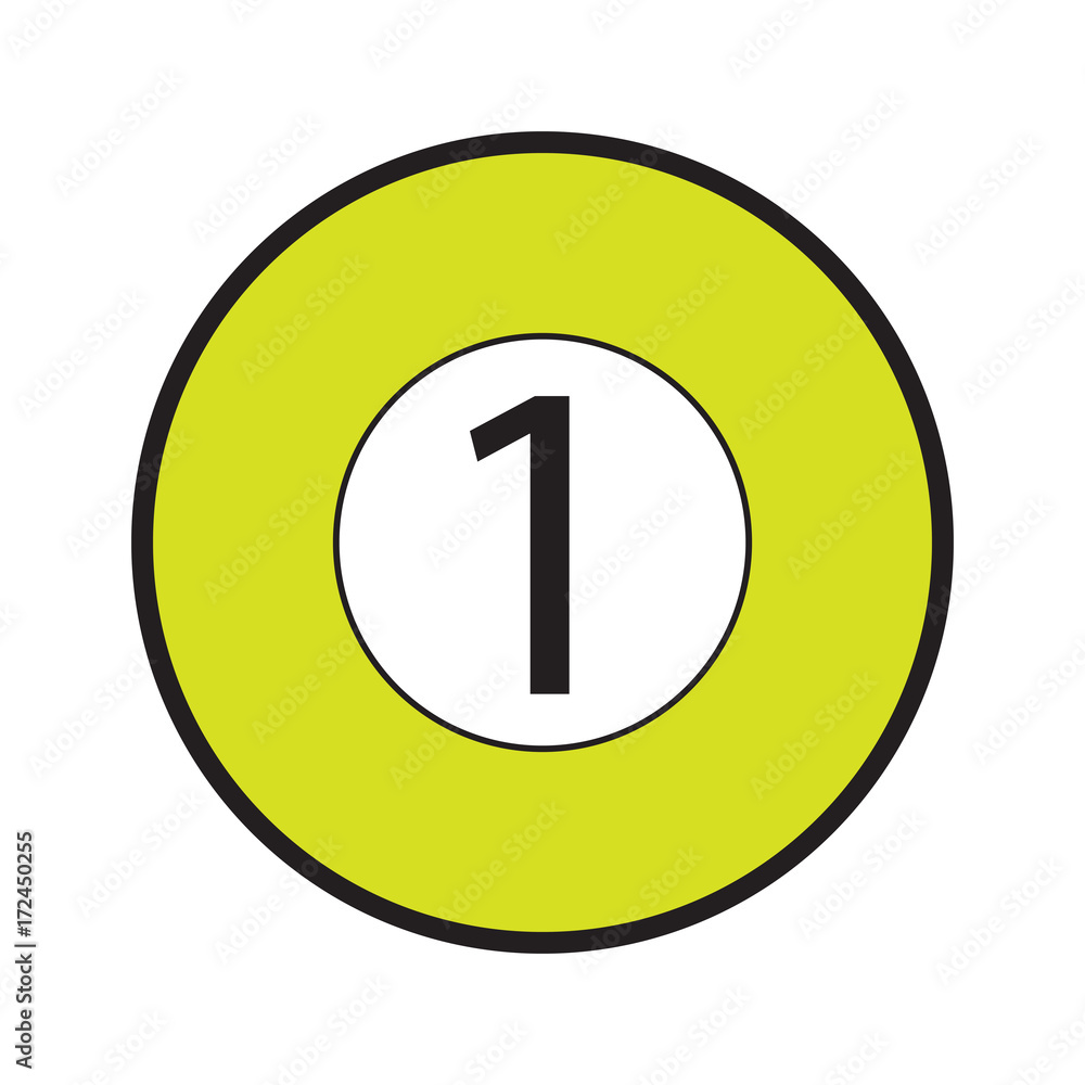 Isolated billiard ball on a white background, Vector illustration Isolated billiard ball on a white background, Vector illustration