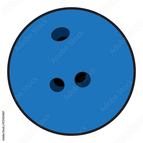 Isolated bowling ball on a white background, Vector illustration
