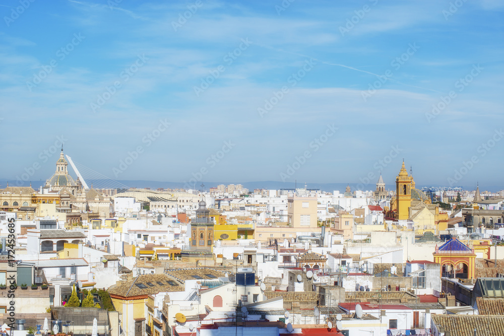Panoramic view of  Seville, Spain