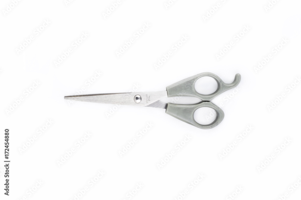 shears with grey handles on white background shears with grey handles on white background