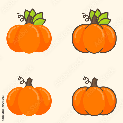 cartoon pumpkin set