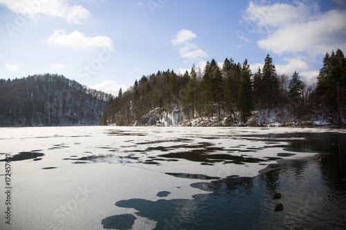 Plitvice lakes  national park in Croatia - winter edition