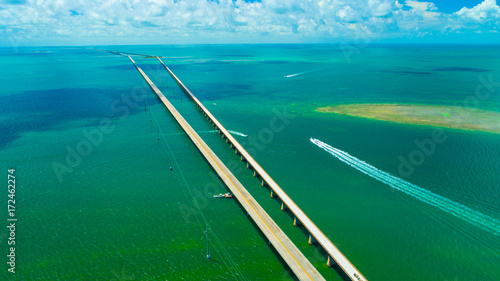 7 mile bridge. Aerial view. Florida Keys, Marathon, USA.  © miami2you