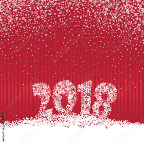 Christmas holiday snow background. Happy new 2018 Year greeting