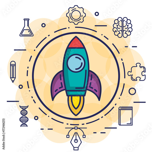 brain storming set icons