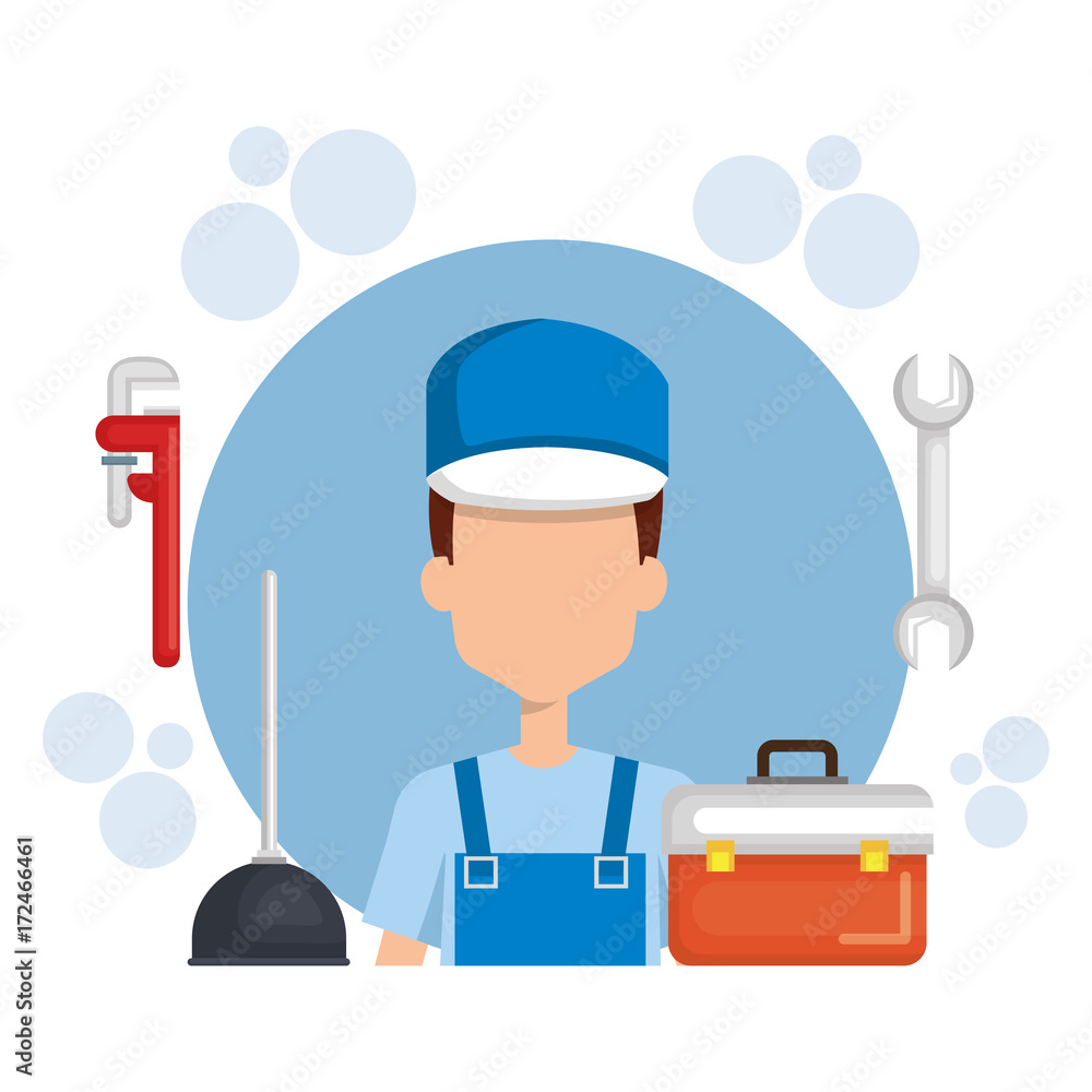 plumber with tool set