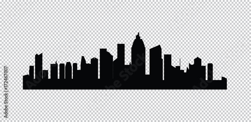  Set of vector cities silhouette