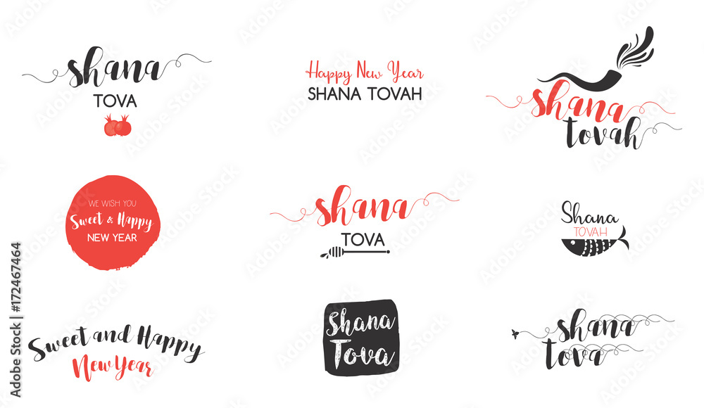 rosh hashanah, abstract Jewish holiday icon set. Jewish new year rosh hashanah, abstract Jewish holiday icon set. Jewish new year