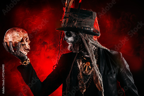 a skull and baron samedi photo