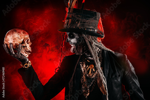 Konstfotografi a skull and baron samedi