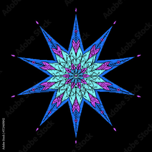 Embroidery for fashion with stars.