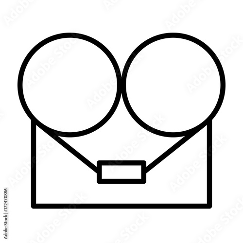 Analog stereo open reel tape deck recorder icon. Vector