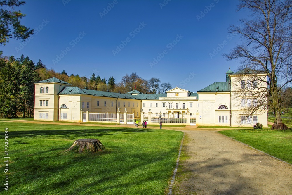 State Chateau Kynzvart in Lazne Kynzvart is located near the small and famous west Bohemian spa town Marianske Lazne (Marienbad) - Czech Republic