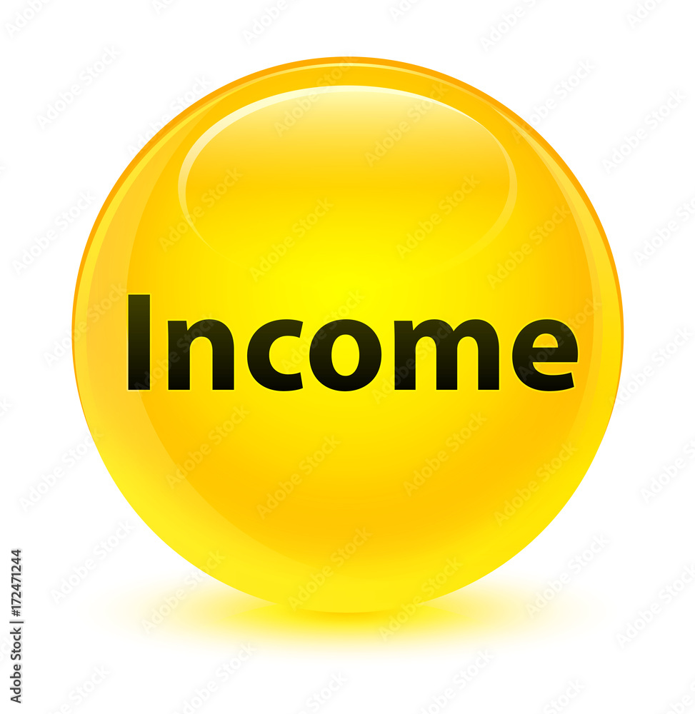 Income glassy yellow round button Income glassy yellow round button