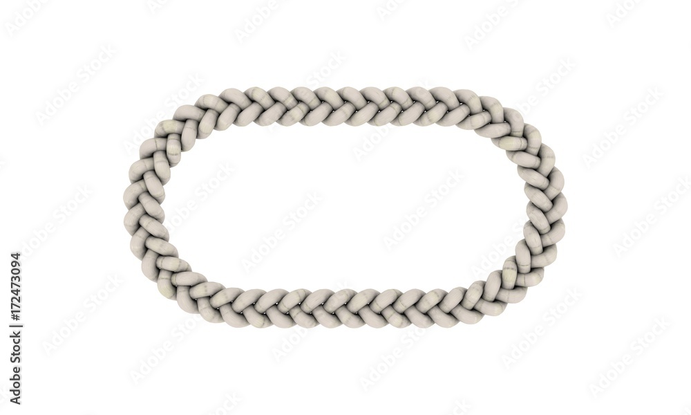 Braided frame in form of oval. Isolated on white background. Braided frame in form of oval. Isolated on white background.