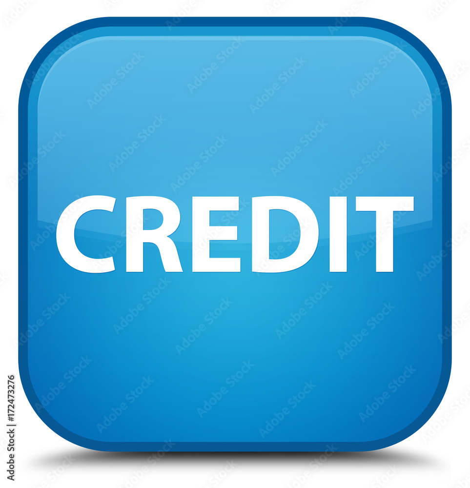 Credit special cyan blue square button Credit special cyan blue square button
