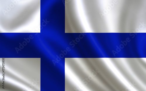 Finnish flag. Finland flag. Flag of Finland. Finland flag illustration. Official colors and proportion correctly. Finnish background. Finnish banner. Symbol, icon. 