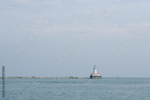 Lighthouse in Lake Michigan © Jennifer